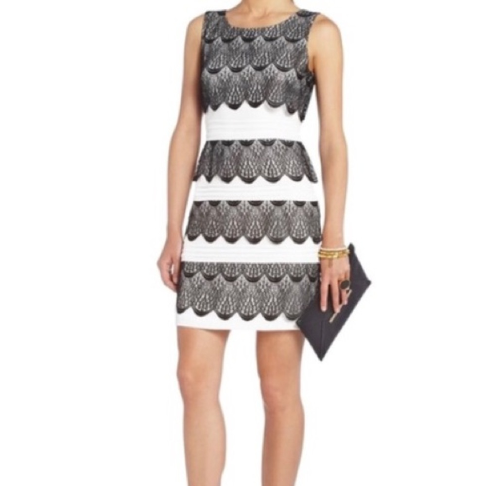 BCBG black and white cocktail dress